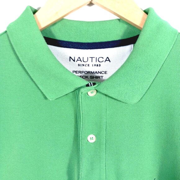 Nautica, Men's Performance Deck Shirt Classic Fit, Size Large, Kelly Green, Polo - Picture 4 of 16